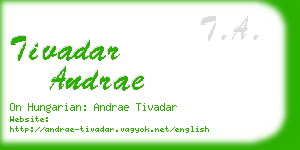 tivadar andrae business card